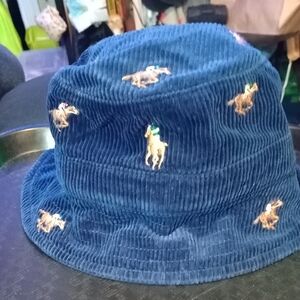 Polo Ralph Lauren Men's Navy Blue Corduroy Bucket Hat, Size S/M, Never Worn NWOT